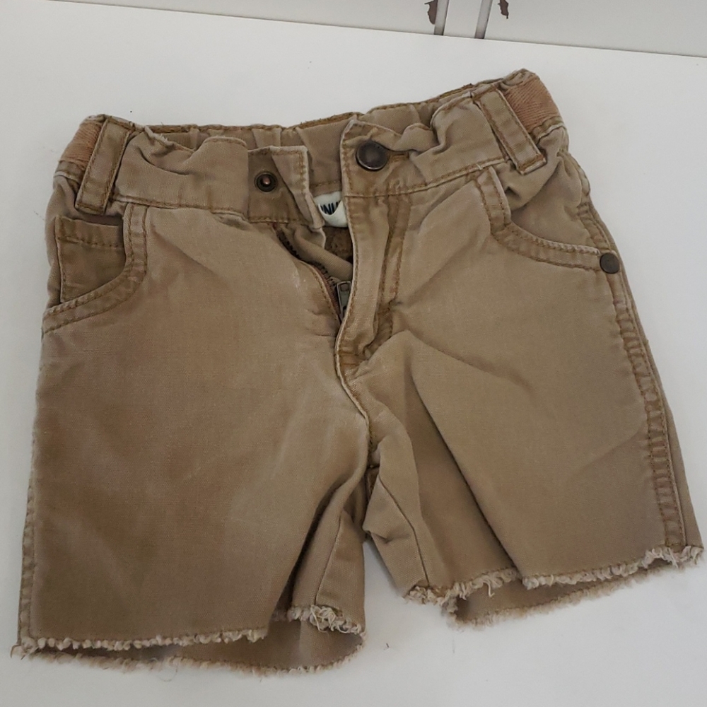 12m oshkosh distressed cut off khaki shorts boys